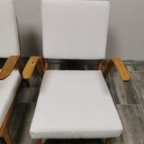Mid-century wool boucle armchairs