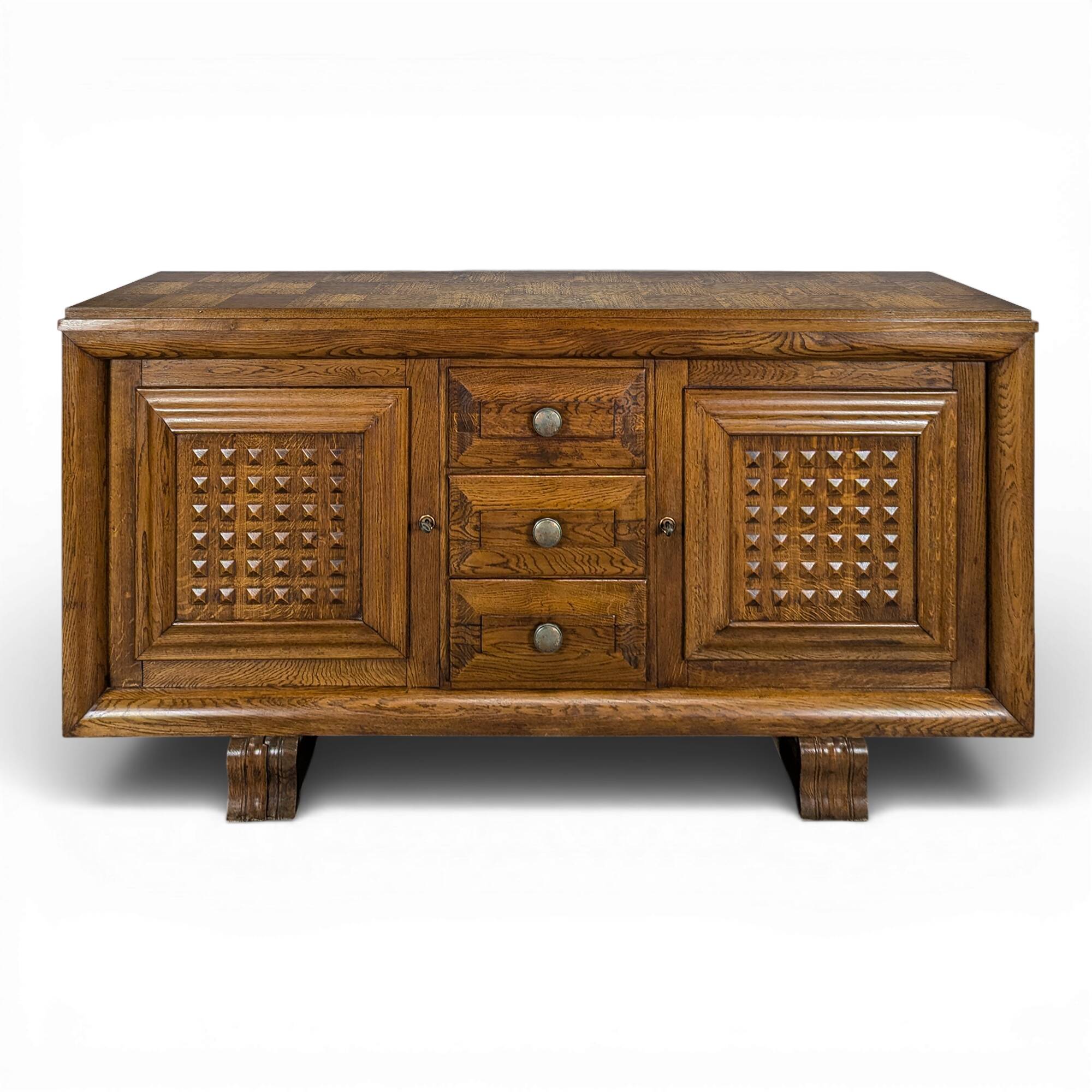 Brutalist sideboard in the spirit of Dudouyt.