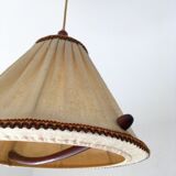 Suspension scandinave en tissu et teck vintage années 60