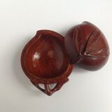 Art nouveau scuplented wood box