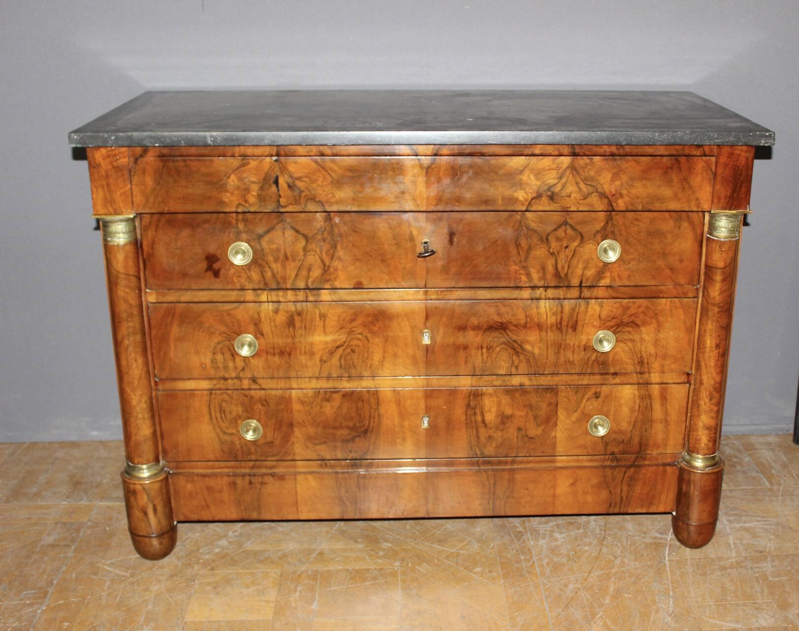 Empire Commode with Half Column, 19th Century