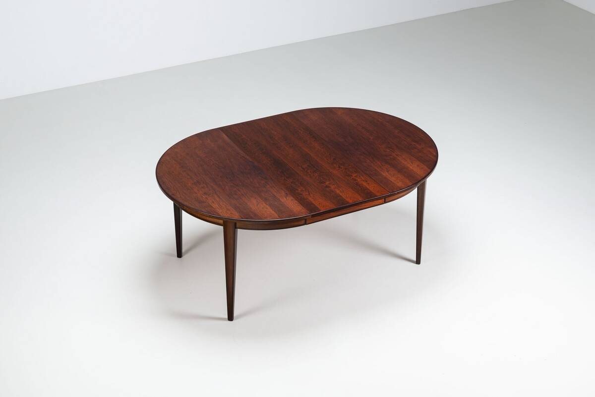 Gunni Omann large dining table in rosewood Omann Jun Denmark 1960