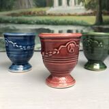 3 egg cups anduze vase