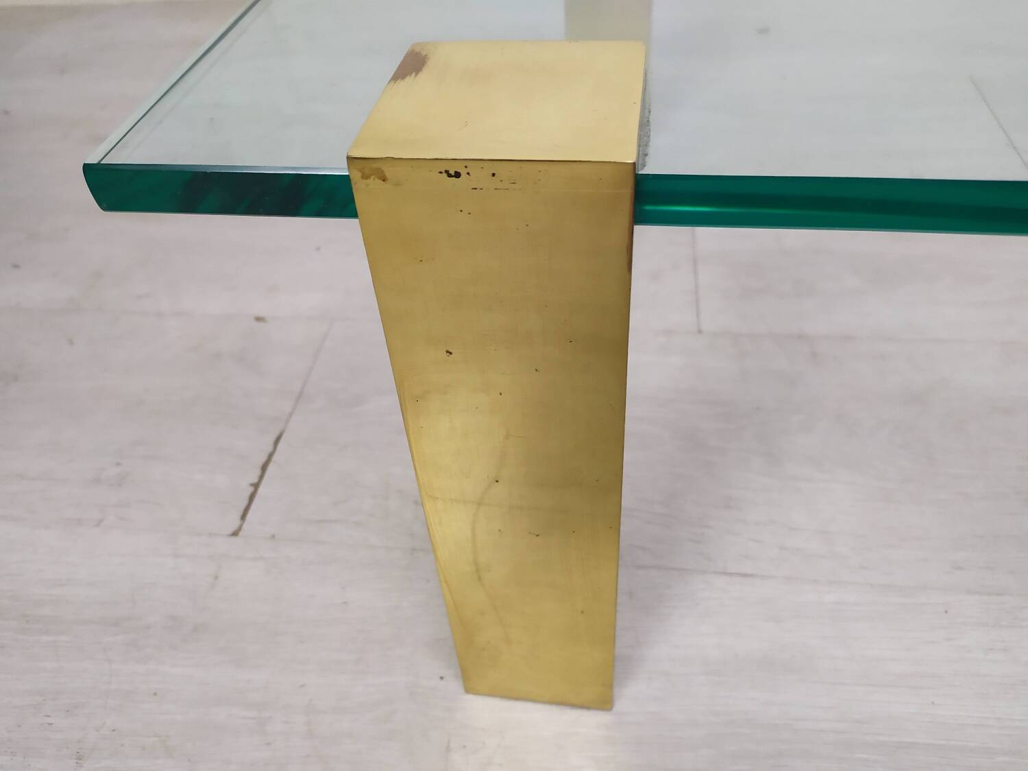 Coffee table glass brass gold