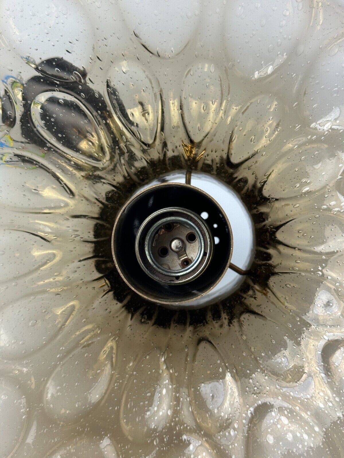 60s 70s ceiling lamp Glashütte Limburg Germany glass & brass Space Age