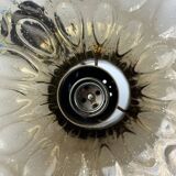 60s 70s ceiling lamp Glashütte Limburg Germany glass & brass Space Age