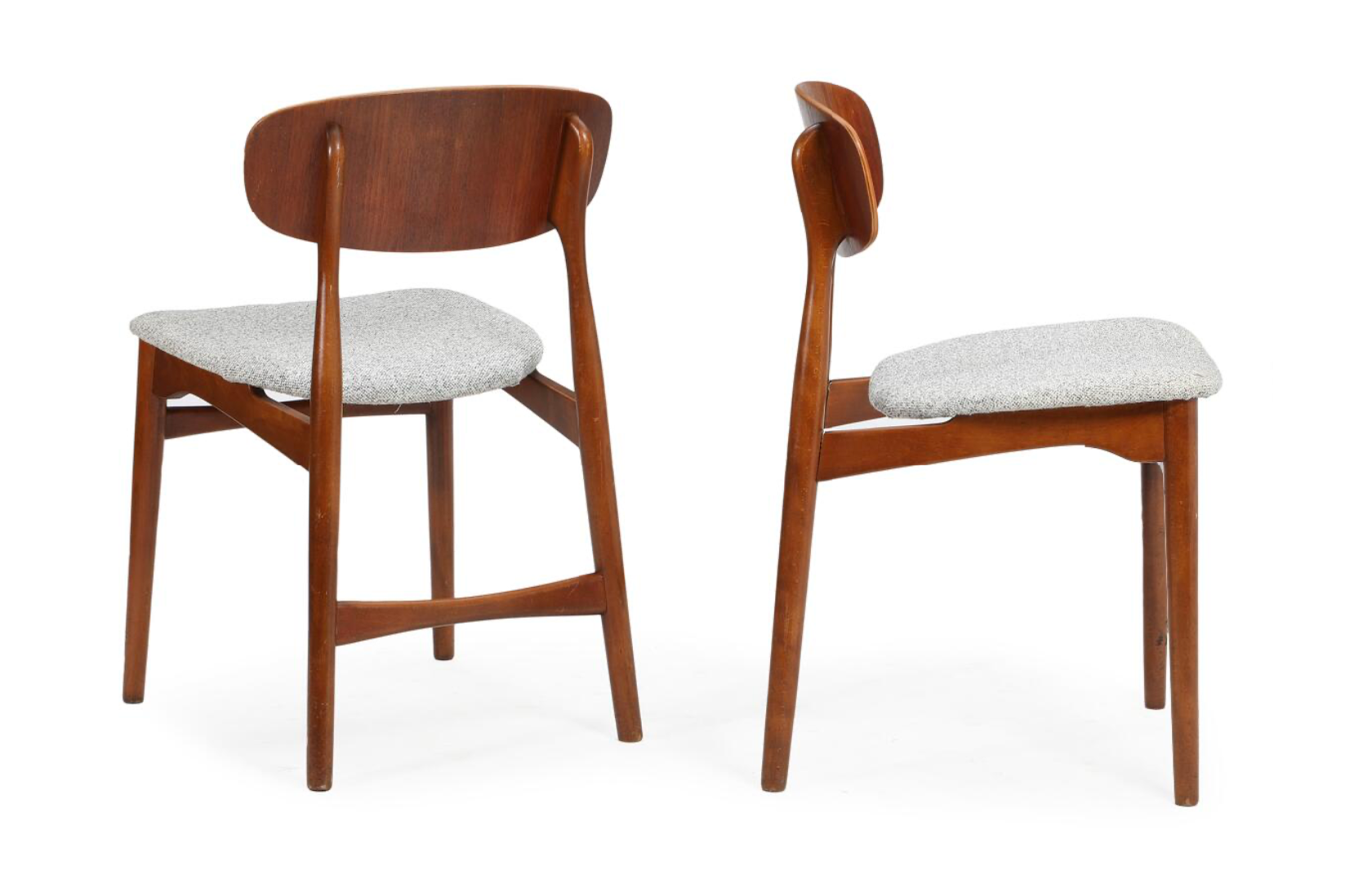 Series of 6 Scandinavian chairs in oak and teak by Jens Hjorth. Edition Randers Stolefabrik