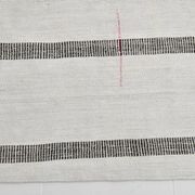 6x6 Square White & Black Vintage Kilim Rug, 187x195Cm