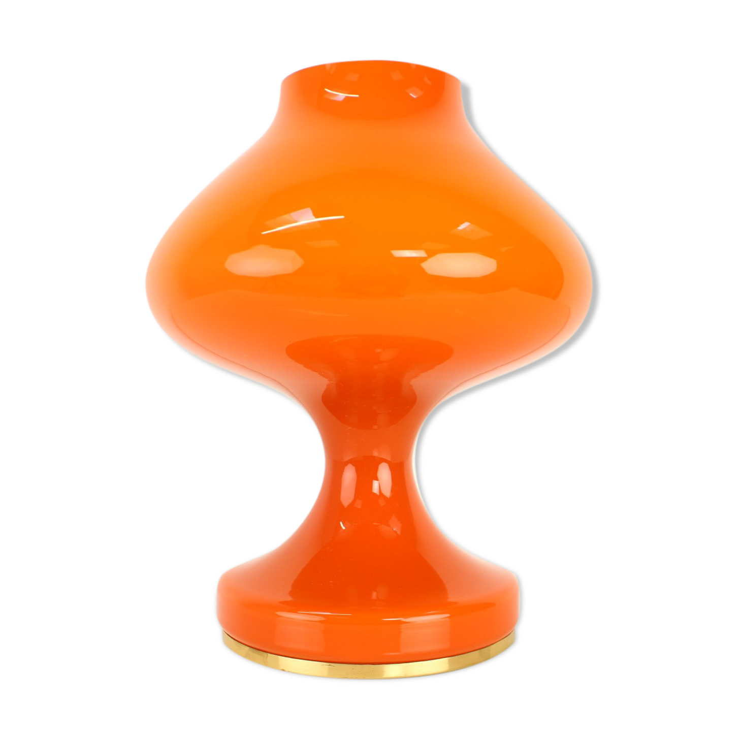 All Glass Orange Table Lamp by Valasske Mezirici, 1970s