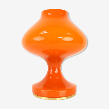 Lampe de table tout en verre orange par Valasske Mezirici, 1970s