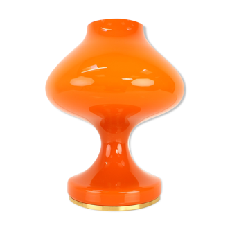 All Glass Orange Table Lamp by Valasske Mezirici, 1970s