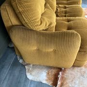 Velvet 3-seater sofa bed