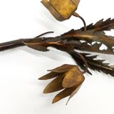 Floral brutalist wall lamp attributed to Maison Jansen 1970