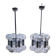 Pair of chrome chandeliers by Motoko Ishii for Staff.