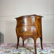 Louis XV Period 18th Century Curved Marquetry Chest of Drawers