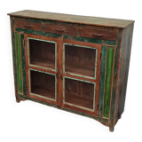 Glazed wooden sideboard with 2 doors