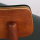 Set of 8 Danish chairs in teak, black leatherette and brass, Sven Chrobat/Sax.