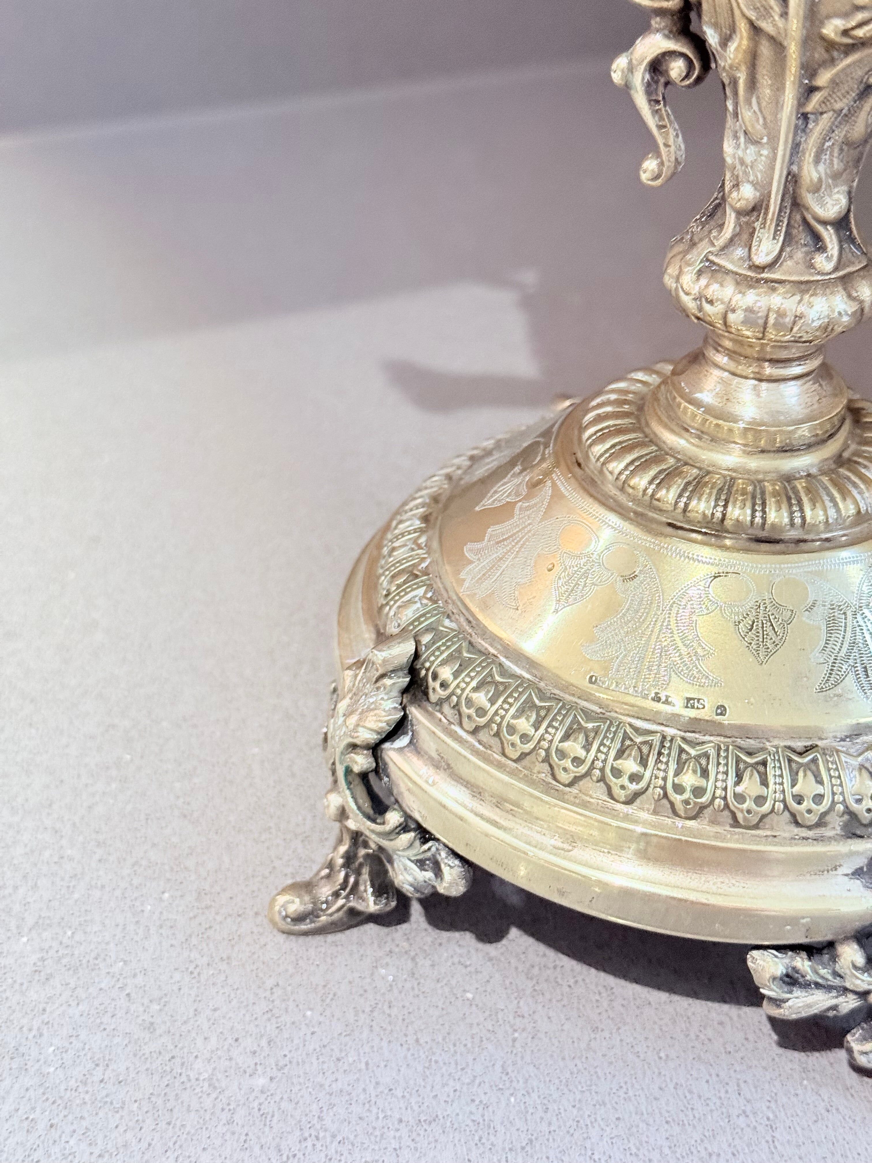 Antique Silver Cup, Swedish Nickel Silver Sugar Sprinkler with Spoon Östberg