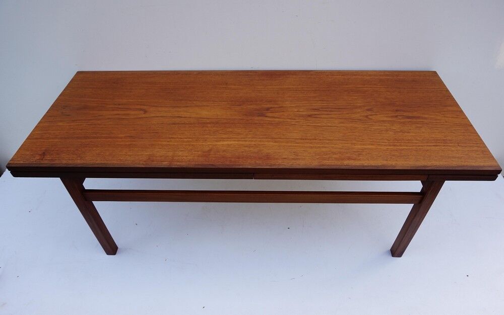 Table basse extensible teck rétro années 1960