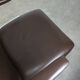 Mid-Century Italian Brown Leather Swivel Chair