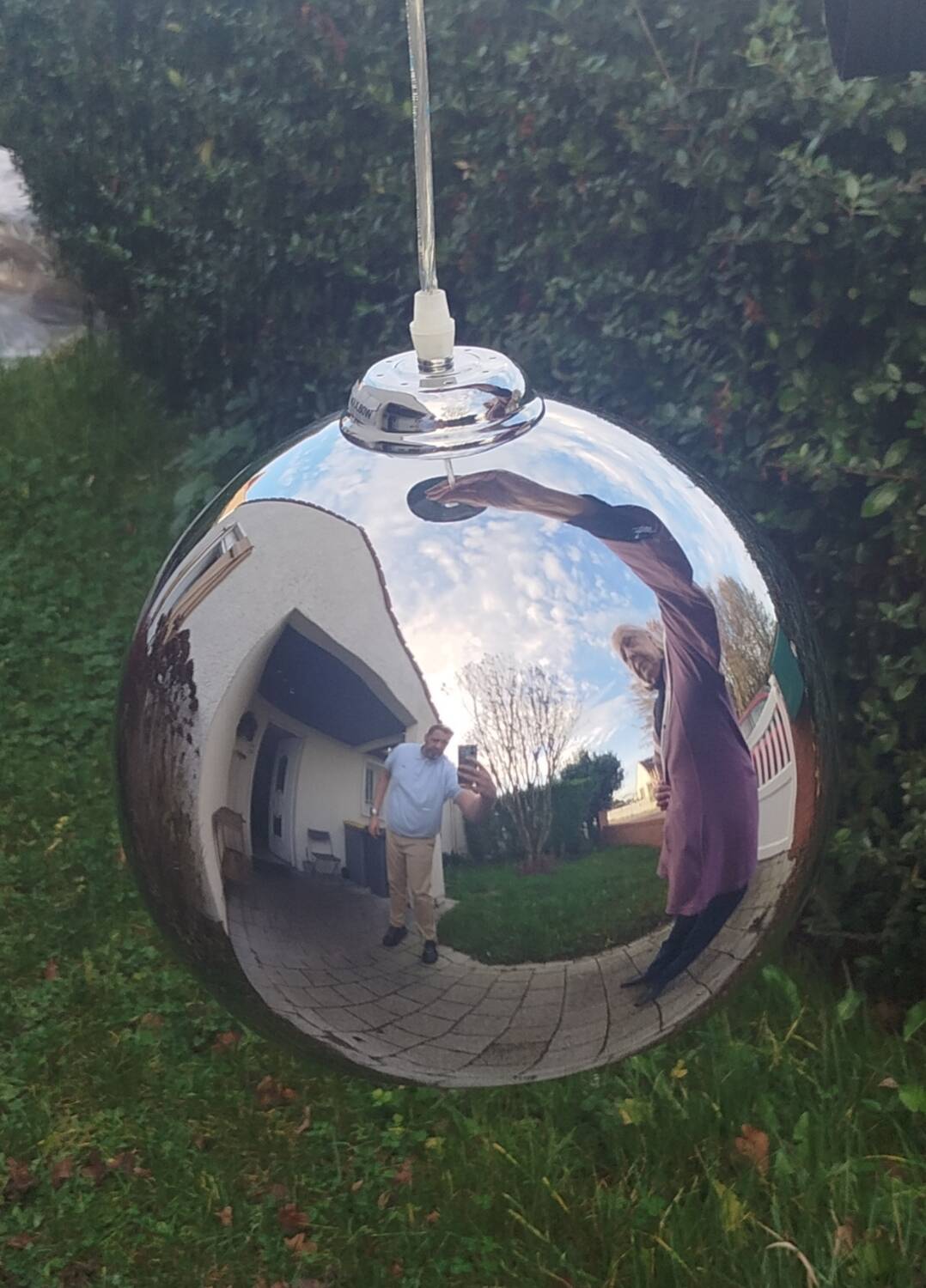 Vintage chrome pendant – Ø 30 cm – Very good condition

Pendant