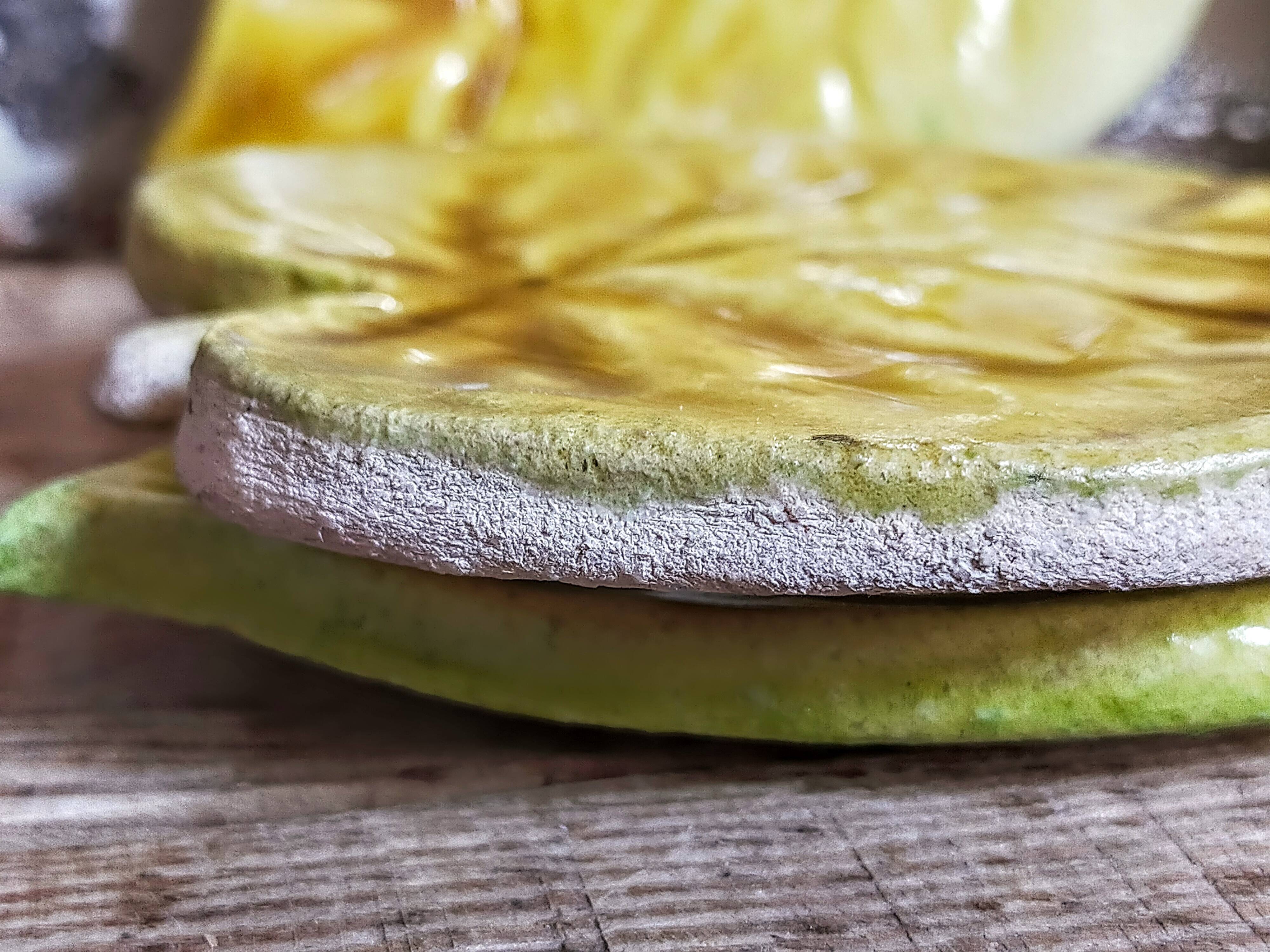 Four ceramic leaf cups from Les potiers d’Accolay