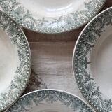 4 assiettes creuses anciennes terre de fer – Moulins des Loups, modèle Wilb