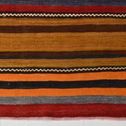 6x9 Green Orange Striped Turkish Vintage Kilim Rug 174x272Cm SK 2311