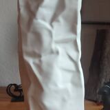 Large vase "Kami" style, matte white with crumpled paper effect.