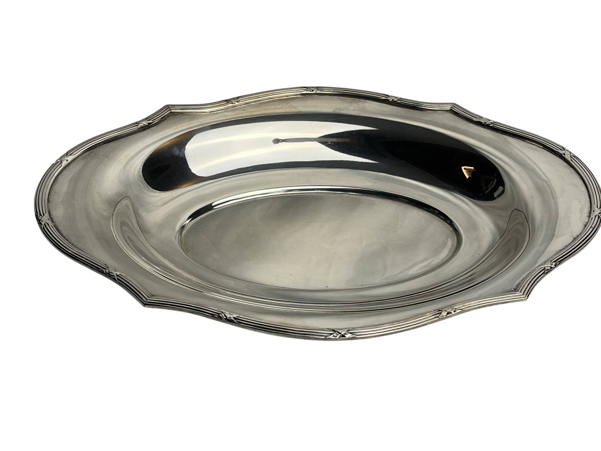 Tableware, silver-plated metal bread basket, 20th century