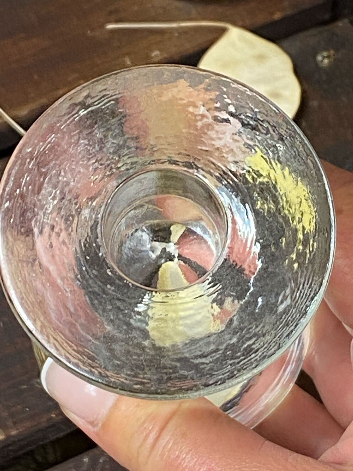Molded glass candle holder