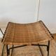 Pair of Raoul Guys stools for Airborne in wicker 1950