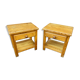 Scandinavian bedside pair wood pine fir vintage design 1980