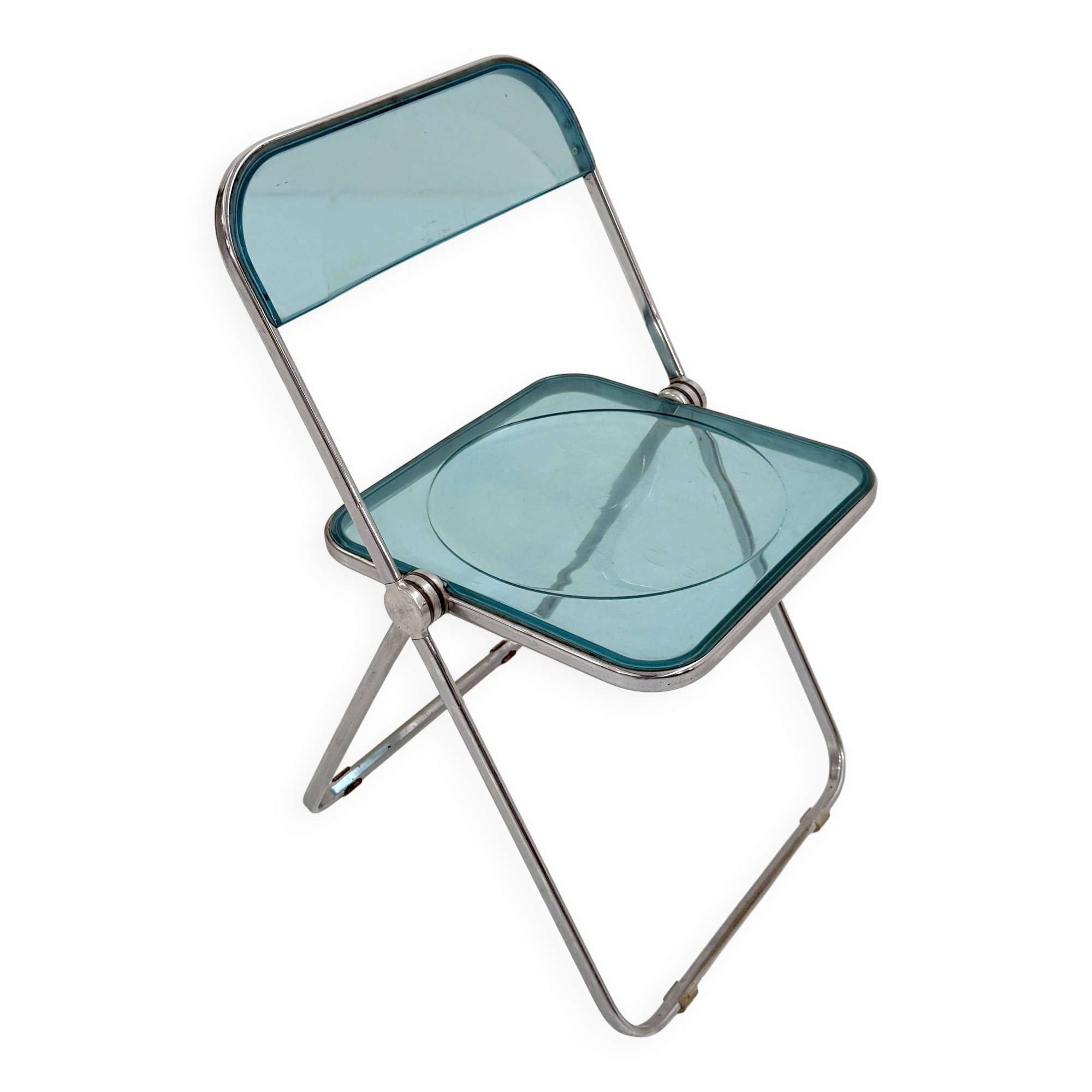 Blue Plia Chair by Giancarlo Piretti for Castelli, 1960