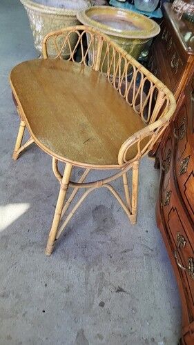 Rattan desk with 1 drawer ref JE