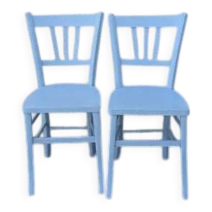 Paire de chaises bistrot - bleues