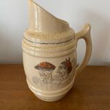 Old pitcher cazalas paule douau ceramic beige basque couple vintage