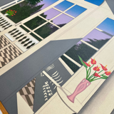 Large Interior Litography of a Villa