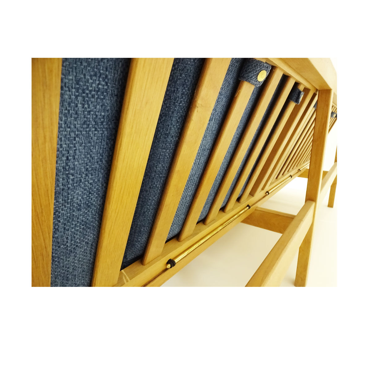 Børge Mogensen 4 seater oak bench sofa and two armchairs