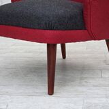 1960s, Danish designed armchair, reupholstered, furniture wool.