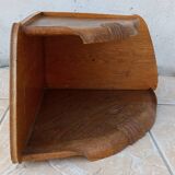 Art Deco oak corner shelf