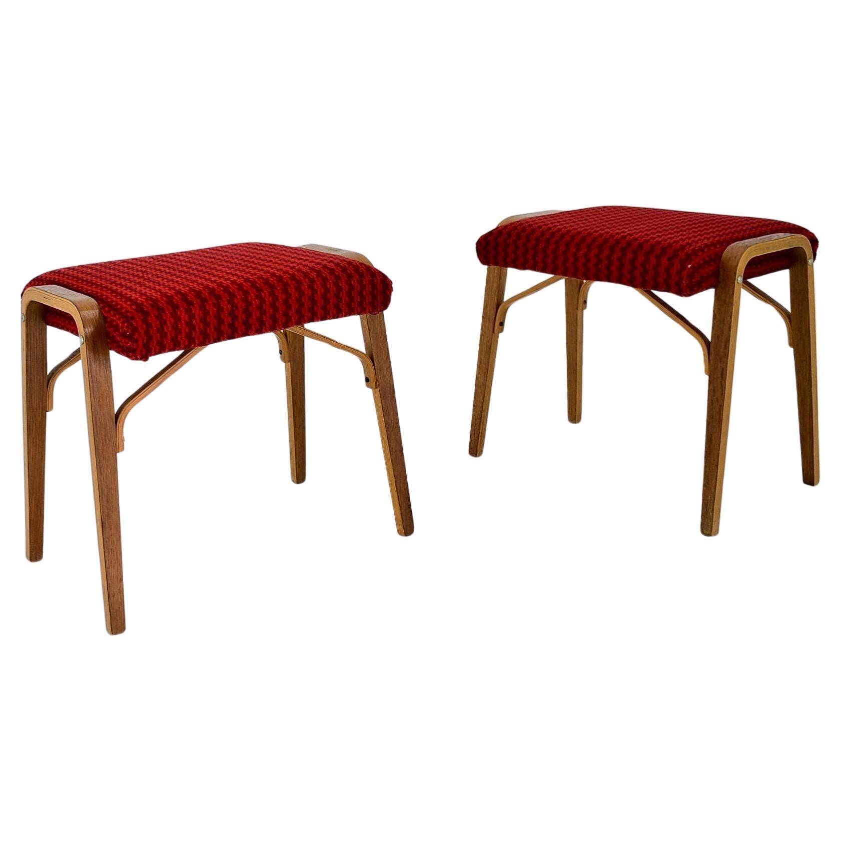 1960s Ludvik Volak beech stools by Drevopodnik Holesov, Czechoslovakia
