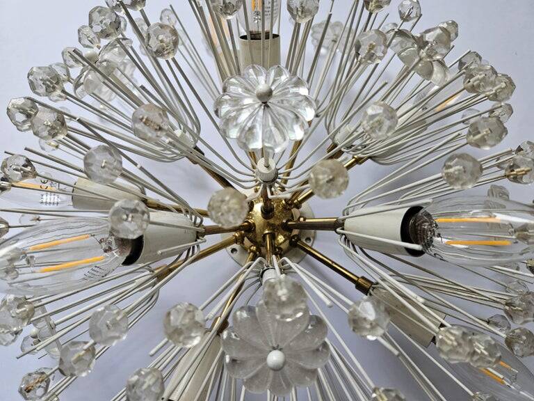 Important flush mount lamp from the middle of the last century Emil Stejnar for Rupert Nikoll. Austria, 1960s
