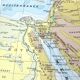 Vintage Western Asia map 43x43cm from 1950