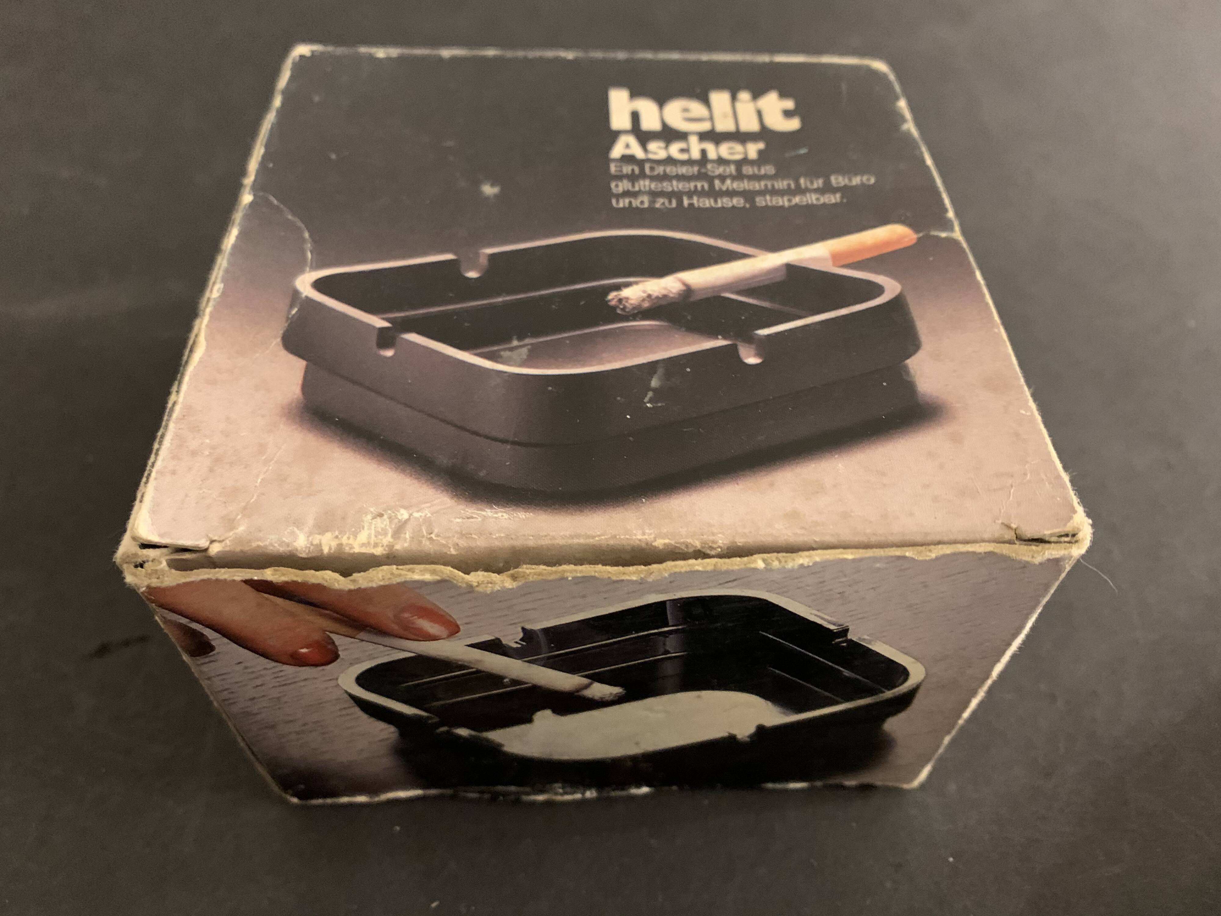 Walter Zeischegg's set of 3 white ashtrays for Helit 1970