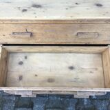 Old retro vintage chest of drawers 3 drawers wooden crude façade oak