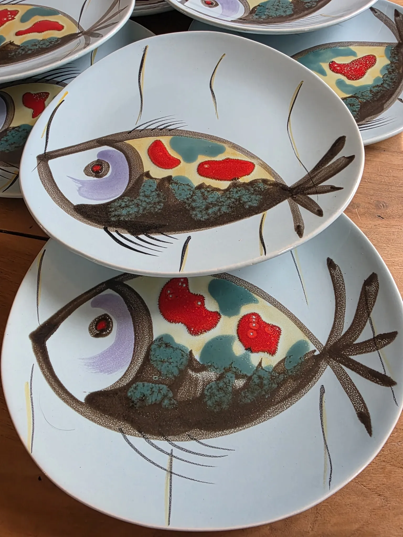 Assiettes plates Mid Century