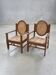 Pair of cane wood armchairs from the early 20th century.