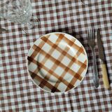 La Redoute x Selency set of 4 dessert plates Brown tablecloth