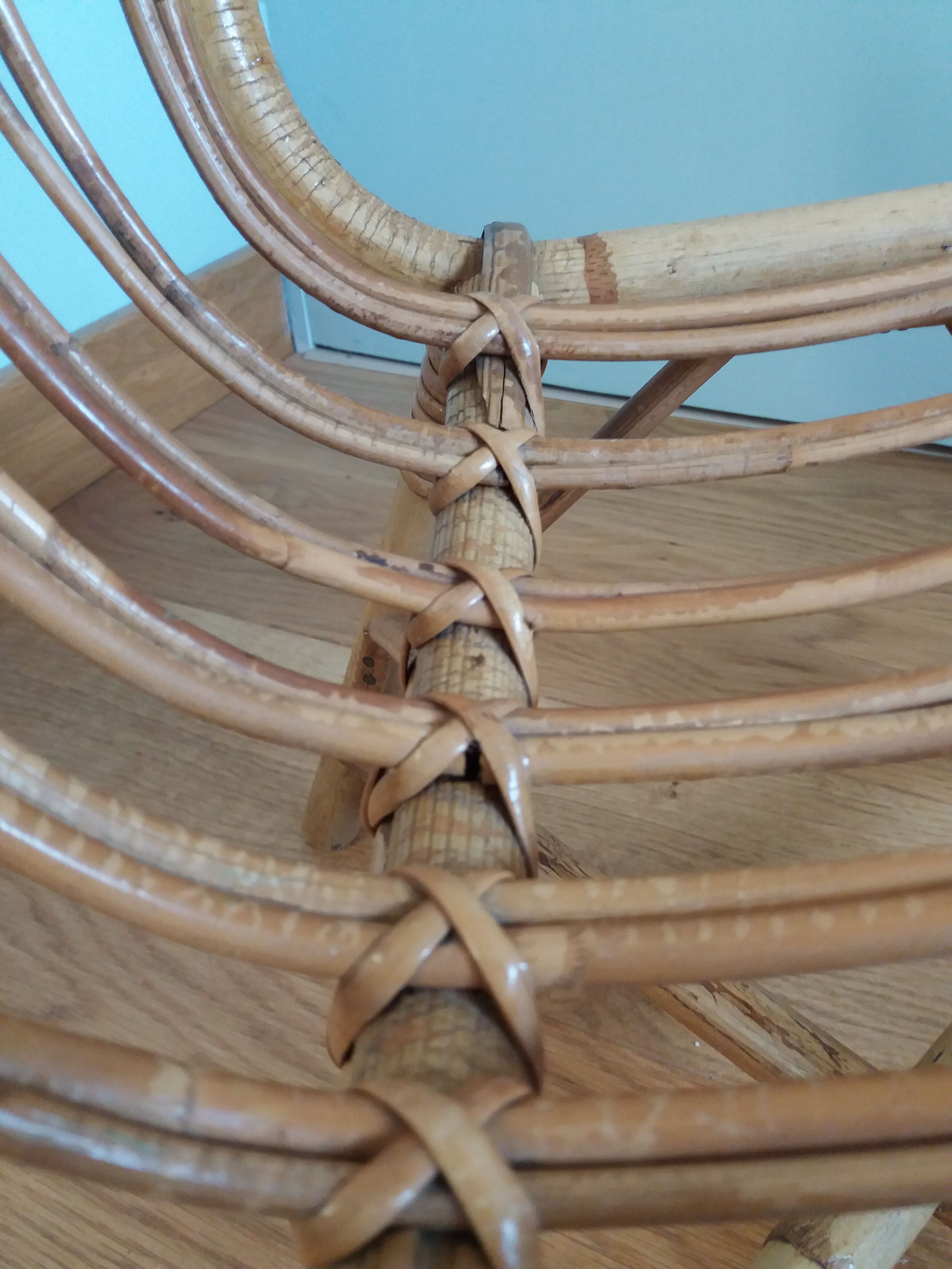 Children's armchair shell basket wicker rattan